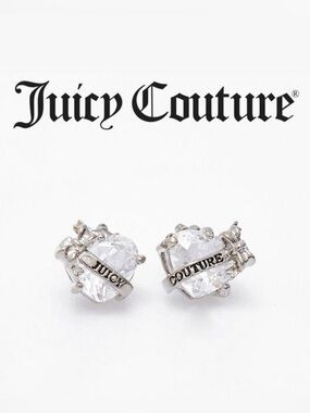 💍 Juicy Couture Black Label Faceted Crystal Heart Stud Earrings 💍